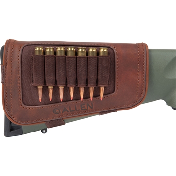Picture of Allen New Castle Buttstock Cartridge Carrier Brown Leather 7rd Rifle Buttstock Mount 8517