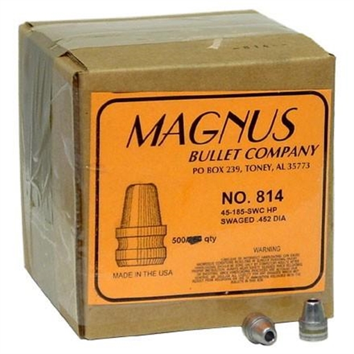 Picture of Allstar/Magnus Swaged Lead Bullets .45 cal .452" 185 gr SWCHP 500/ct 814