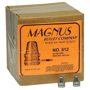 Picture of Allstar/Magnus Swaged Lead Bullets .45 cal .452" 200 gr SWC 500/ct 812