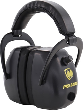 Picture of Pro Ears Gold II 30 Electronic Muff 30 dB Over the Head Black/Gold Adult 1 Pair PEG2RMB