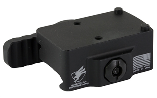 Picture of American Defense Mfg. AD-RMR, Quick Detach Mount, Left Hand Lever, Low, Fits Trijicon RMR, Anodized Finish, Black AD-RMR-LW-L-STD