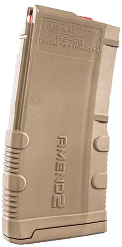 Picture of Amend2 Magazine, 223 Remington/556NATO, 20 Rounds, Fits AR Rifles, Polymer, Flat Dark Earth AM18556MOD2FDE20