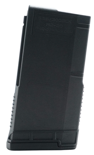 Picture of AMEND2 MOD A 5.56MM/300 BLK OUT AR15 BLACK POLY STRAIGHT MAG 20RD ( 50 PER CASE ) 556MODABLK20 749355071739