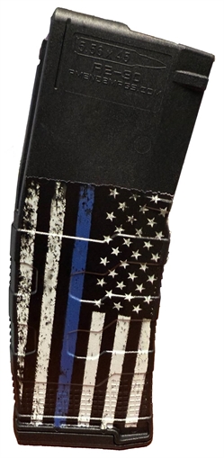 Picture of AMEND2 MOD3 5.56MM 30RD AR15 /M4/M16 THIN BLUE LINE POLYMER MAG AMCHAR EXCLUSIVE( 50 PER CASE ) 556MOD3ATBL30 850057645705