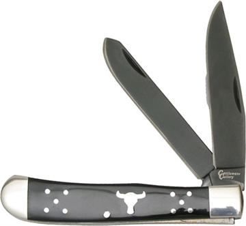 Picture of ABKT CATTLEMANS CUTLERY BLACK ANGUS TRAPPER 2-BLADE FOLDER CC0002BD