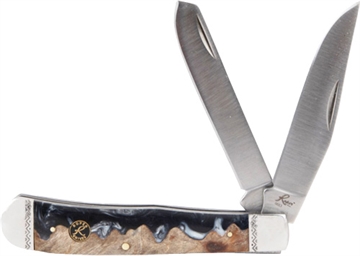 Picture of AMERICAN BUFFALO KNIFE & TOOL ROPER LAHAR SERIES 2BLADE TRAPPER 3.25" WOOD RESIN HNDL RP0002CLB