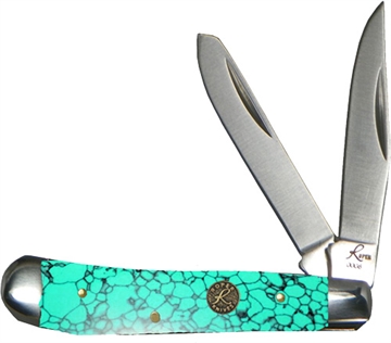 Picture of AMERICAN BUFFALO KNIFE & TOOL ROPER SERIES STONE PEANUT PEANUT 2-BLADE SEA FOAM RP0006G