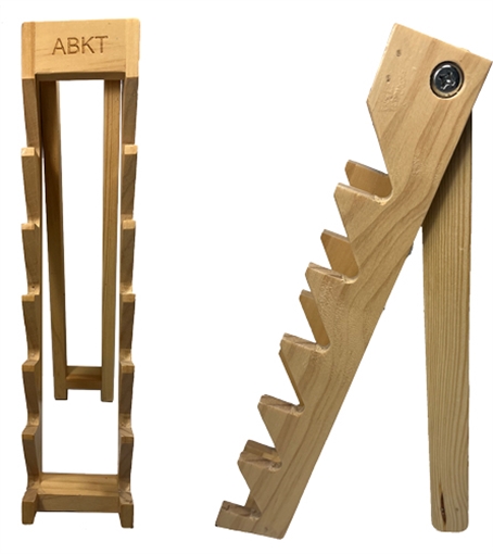 Picture of AMERICAN BUFFALO KNIFE & TOOL WOOD KNIFE DISPLAY STAND HOLDS 6 KNIVES W/ABKT LOGO MI1101 815949017299