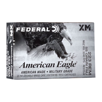 Picture of FEDERAL AMERICAN EAGLE AMO 223 REM 55GR FMJ 20RD (25 BOX CASE) AE223JX