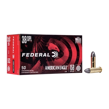Picture of Federal American Eagle Handgun 38Special 158gr Lead Round Nose 50 Per Box/20 Case AE38B