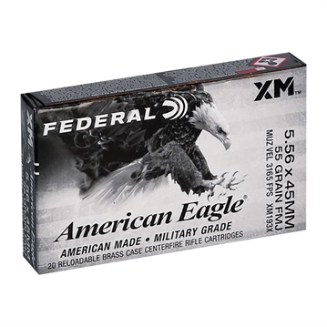 Picture of FEDERAL XM193 AMO 5.56 NATO 55GR FMJ 20RD (25 BOX CASE) XM193X