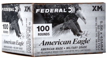 Picture of FEDERAL XM193 AMO 5.56 NATO 55GR FMJ 100RD (5 BOX CASE) XM193BLX