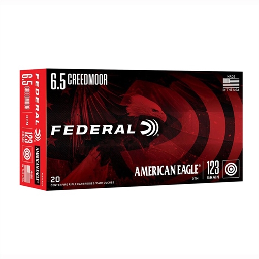 Picture of Federal AMERICAN EAGLE 6.5 CREEDMOOR 123GR OPEN TIP MATCH 20/BOX AE65CRD4