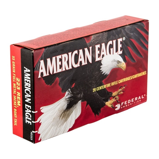 Picture of Federal American Eagle Rifle 223Rem 55gr Full Metal Jacket Boat Tail 20 Per Box/25 Case AE223