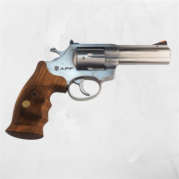 Picture of AMERICAN PREC FIREARMS R1 REVOLVER HGR 357 MAG 4 IN BBL STAINLESS 6 SHOT WOOD COMBAT GRIPS R1357SS4