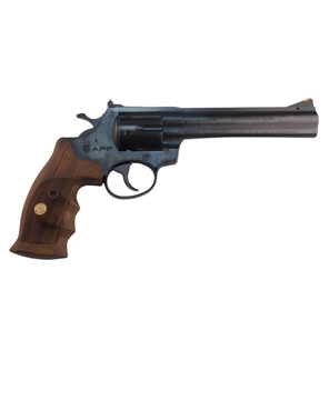 Picture of AMERICAN PREC FIREARMS R1 REVOLVER HGR 357 MAG 6 IN BBL BLUED 6 SHOT WOOD COMBAT GRIPS R1357BL6