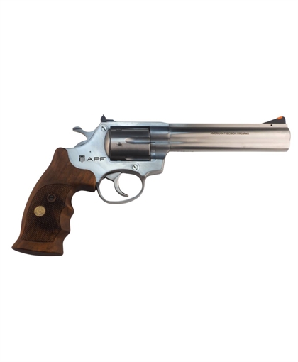 Picture of AMERICAN PREC FIREARMS R1 REVOLVER HGR 357 MAG 6 IN BBL STAINLESS 6 SHOT WOOD COMBAT GRIPS R1357SS6