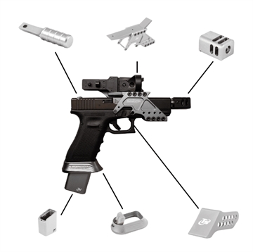 Picture of AMERICAN PREC FIREARMS TONI SYSTEM BUNDLE KIT FOR GLOCK 17 GEN 4 SILVER BUKITGL17G4SL