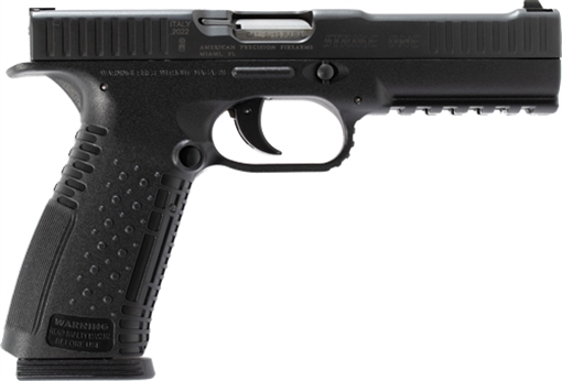 Picture of American Precision Firearms Strike One, Semi-automatic, Striker Fired, Full Size, Polymer Frame Pistol, 9MM, 5" Barrel, No Manual Safety, Matte Finish, Black, 17 Rounds, 2 Magazines AFS1-9-BK-17
