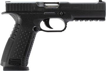 Picture of American Precision Firearms Strike One, Semi-automatic, Striker Fired, Full Size, Polymer Frame Pistol, 9MM, 5" Barrel, No Manual Safety, Matte Finish, Black, 17 Rounds, 2 Magazines AFS1-9-BK-17