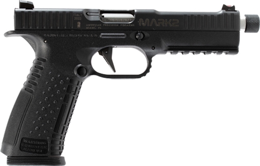 Picture of American Precision Firearms Strike One, Mark II, Semi-automatic, Striker Fired, Full Size, Polymer Frame Pistol, 9MM, 5.4" Threaded Barrel, Fiber Optic Front Sight, No Manual Safety, Matte Finish, Black, 17 Rounds, 2 Magazines AFS1MII-9-BK-17