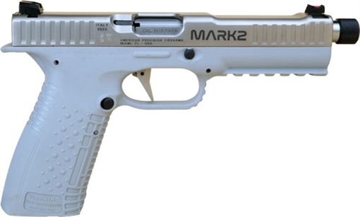Picture of American Precision Firearms Strike One, Mark II, Semi-automatic, Striker Fired, Full Size, Polymer Frame Pistol, 9MM, 5.4" Threaded Barrel, Fiber Optic Front Sight, No Manual Safety, Matte Finish, Silver Frame and Slide, 17 Rounds, 2 Magazines AFS1MII-9-SL-17
