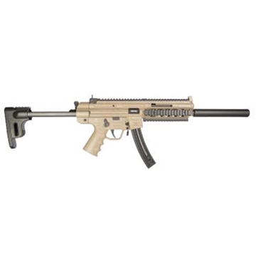 Picture of GSG GSG-16 Full Size 22 LR 22+1 16.25" Black Tan Polymer Receiver Black Collapsible w/Storage Compartment Stock Right Hand GSG215GERGGSG1622T
