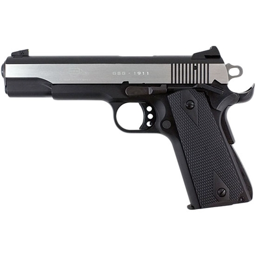 Picture of American Tactical 1911, Single Action Only, Semi-automatic, Metal Frame Pistol, Full Size, 22LR, 5" Threaded Barrel, Aluminum, Two-Tone, Black Anodized Frame, Polished Slide, Polymer Grips, 10 Rounds GERG2210M1911S