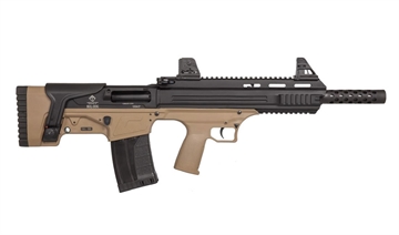 Picture of ATI Bulldog 20 Gauge Semi-Auto 3" 5+1 18.50" Black Steel Barrel, Matte Black Aluminum Receiver, Picatinny Mount, Tan Fixed Bullpup Stock ATIG20BDT