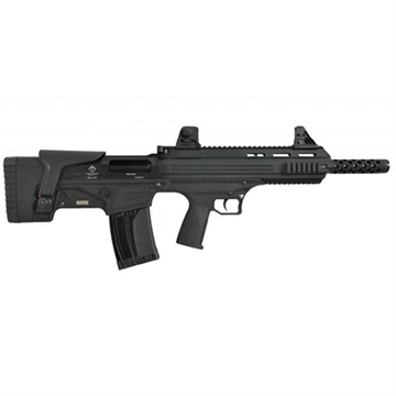 Picture of American Tactical Bulldog, Semi-automatic Shotgun, Bullpup, 12 Gauge 3" Chamber, 18.5" Barrel, Matte Finish, Black, Open Iron Sights, AR Style Charging Handle, 3-Piece Choke Tube Set, Adjustable Cheek Rest, Picatinny and M-LOK Rail, 5 Rounds, 1 Magazine ATIG12BDB