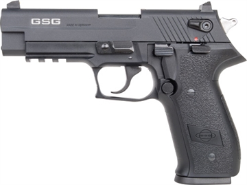 Picture of GSG FireFly 22 LR 10+1 4" All Black Steel Barrel, Serrated Slide, Black Zinc Alloy w/Accessory Rail Frame, Black Polymer Grip GERG2210FF