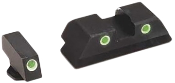 Picture of Ameriglo Classic Style 3-Dot Night Sight Set for Select Glocks / Front Tritium - Green / Front Outline - White / Rear Tritium - Green / Rear Outline - GL-113 GL113