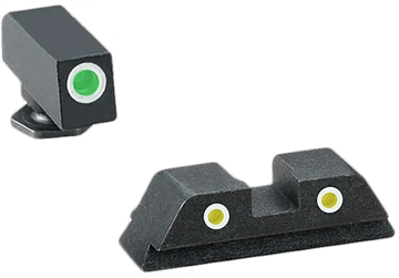 Picture of AmeriGlo Classic Tritium Sight Set for Glock Green Tritium White Outline Front Sight-Yellow Tritium White Outline Rear Sight GL115