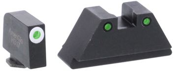 Picture of AmeriGlo Optic Compatible Sight Set for Glock XL Tall Green Tritium White Outline Front Sight-Green Tritium Black Outline Rear Sight GL152