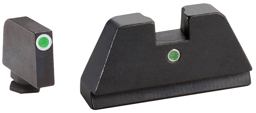 Picture of AmeriGlo Optic Compatible Sight Set for Glock XL Tall Green Tritium White Outline Front Sight-Green Tritium Rear Sight GL191