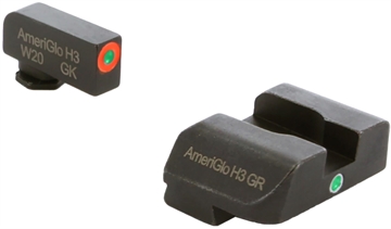 Picture of AmeriGlo Pro i-Dot, 2 Dot Complete Set, Tritium Night Sight, Fits Glock 20,21,29,30,31,32,36, Green Front Sight with Orange Outline/Green Rear Sight, ProGlo GL-203 GL203