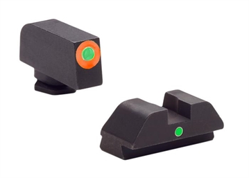 Picture of Ameriglo Glock Tritium I-Dot Night Sight Set for Glock 42 43 - Orange Outline Front / Single Green Dot Rear GL-205 GL205