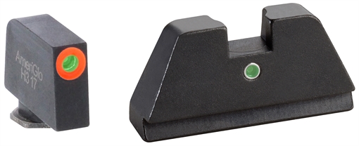 Picture of AmeriGlo Optic Compatible Sight Set for Glock XL Tall Green Tritium Orange Outline Front Sight-Green Tritium Rear Sight GL291