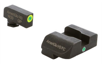 Picture of AmeriGlo Pro I-Dot 2 Dot Sights, Fits Glock Gen 1-4 9mm/40S&W/380ACP and Gen 5 10mm/45ACP, Green/Green, Front and Rear Sights GL-301 GL301