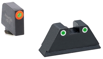 Picture of AmeriGlo Optic Compatible Sight Set for Glock XL Tall Green Tritium Orange Outline Front Sight-Green Tritium White Outline Rear Sight GL331