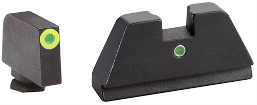 Picture of AmeriGlo Optic Compatible Sight Set for Glock XL Tall Green Tritium LumiGreen Outline Front Sight-Green Tritium Rear Sight GL391