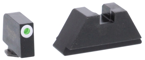 Picture of AmeriGlo Optic Compatible Sight Set for Glock XL Tall Green Tritium White Outline Front Sight-Green Tritium Black Rear Sight GL411