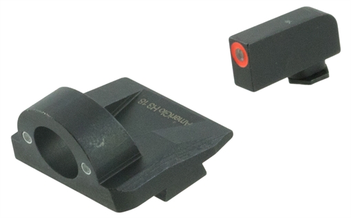 Picture of AmeriGlo Ghost Ring Sight Set for Glock Green Tritium Orange Outline Front Sight-Green Tritium Rear Sight GL5225