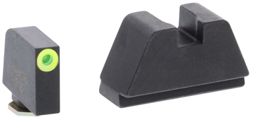 Picture of AmeriGlo Optic Compatible Sight Set for Glock 2XL Tall Green Tritium LumiGreen Outline Front Sight-Black Rear Sight GL681