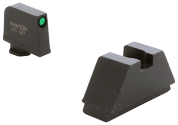 Picture of AmeriGlo Optic Compatible Sight Set for Glock 2XL Tall Green Tritium Black Outline Front Sight-Black Rear Sight GL810