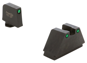 Picture of AmeriGlo Optic Compatible Sight Set for Glock 3XL Tall Green Tritium Black Outline Front Sight-Green Tritium Black Outline Rear Sight GL815
