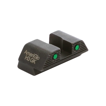 Picture of Ameriglo Green Tritium 2-dot Black Outlines Rear Sight .256in H .165 Sq Notch Glock GL-895R