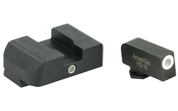 Picture of AmeriGlo I-Dot 2 Dot Sights, Fits Glock 20,21,29,30,31,32,36, Green with White Outline, Front and Rear Sights GL-102 GL102