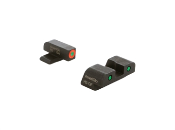 Picture of AMERIGLO NIGHT SIGHT SET SPRINGFIELD HELLCAT STD GREEN/ORANGE FRONT GREEN/BLACK REAR SA-446