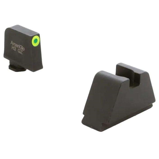 Picture of AMERIGLO SIGHTS 4XL TALL GREEN TRITIUM LUMIGREEN OUTLINE .385" FRONT FLAT BLACK .480" REAR GL-695